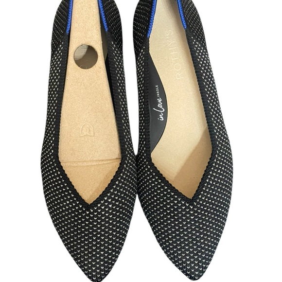 ROTHY'S first heel with our iconic Point II black flats size W6 - Picture 2 of 16